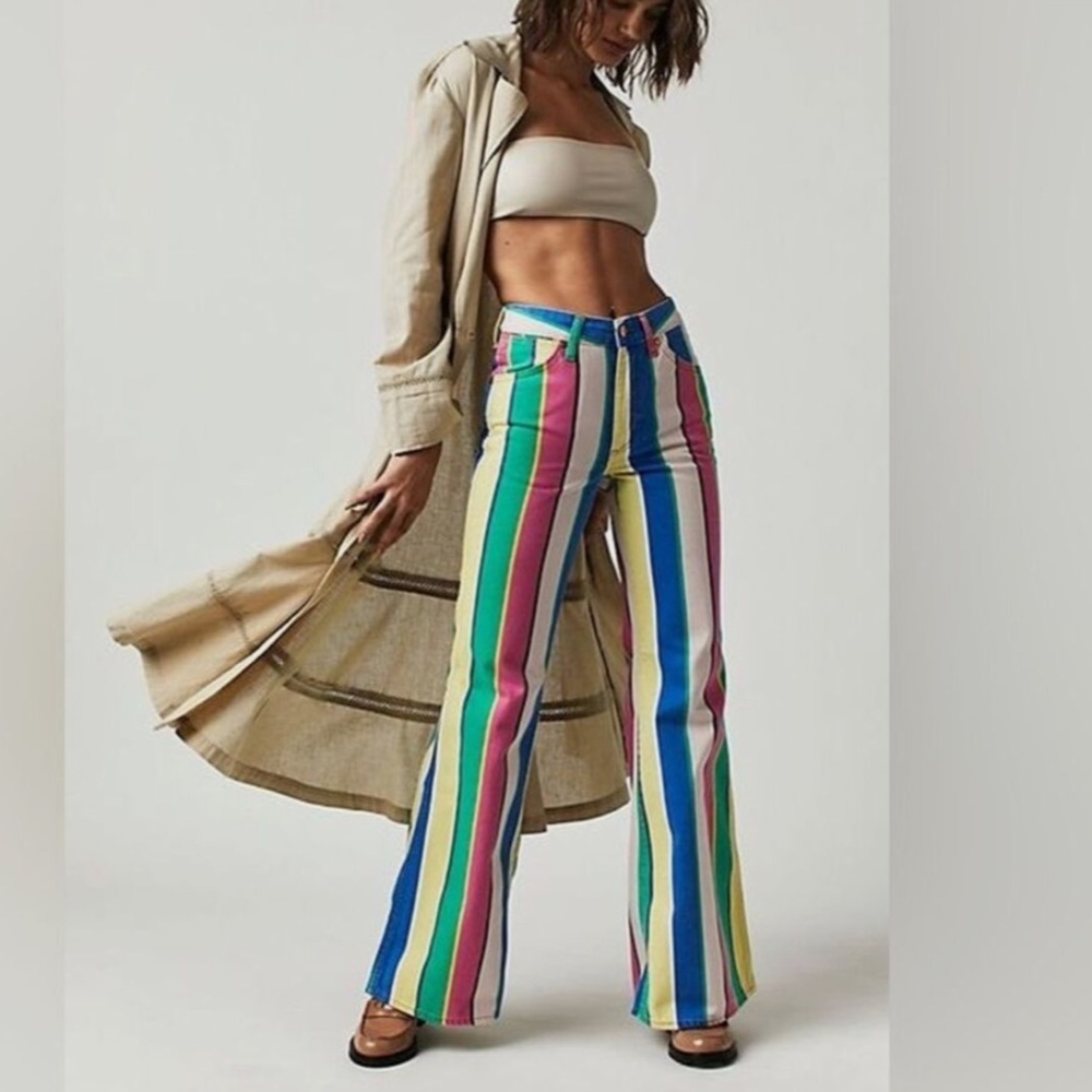 Wrangler Multicolor Striped High Rise Jeans